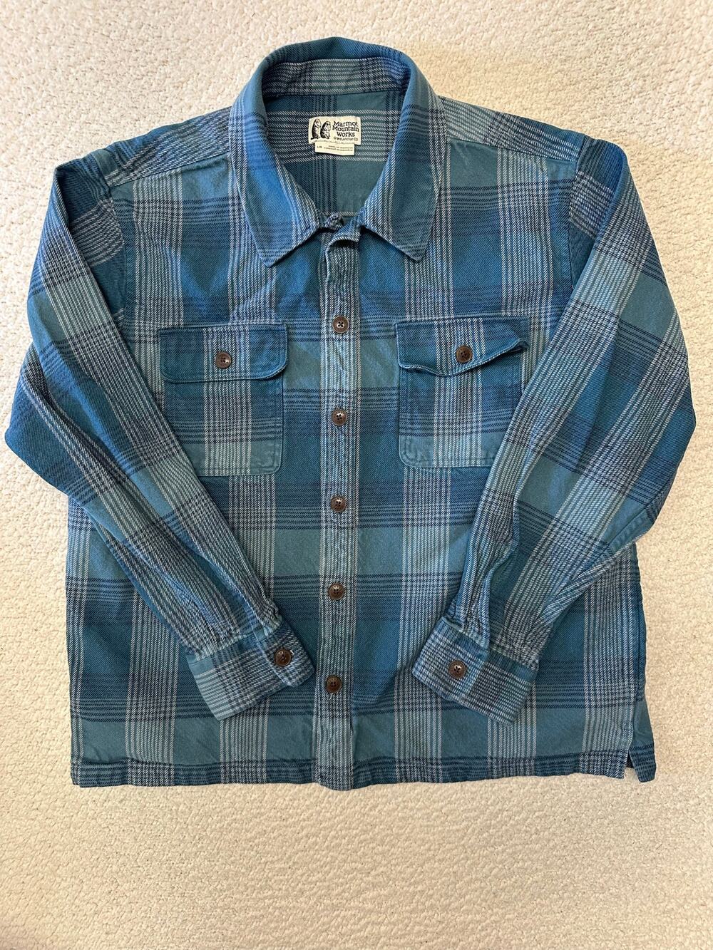 Marmot Mens Long Sleeve Button Down Flannel Shirt Large